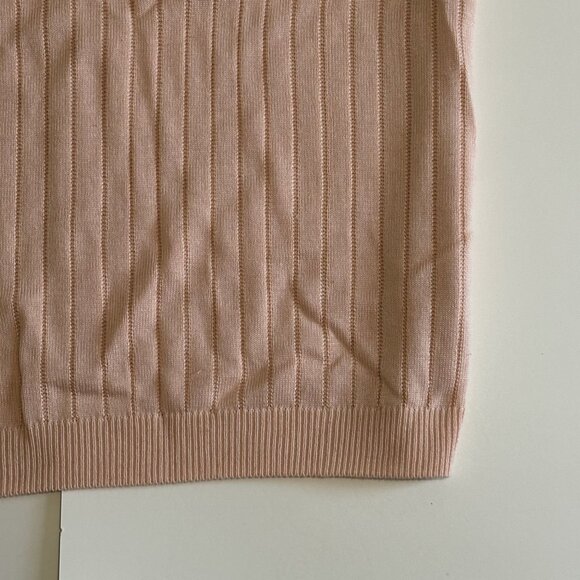 Vtg 2 Pc Sweater Pant Suit Set Peach Short Slv Shirt Top Outfit Dress USA Large - Picture 12 of 13